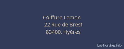 Coiffure Lemon