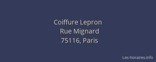 Coiffure Lepron