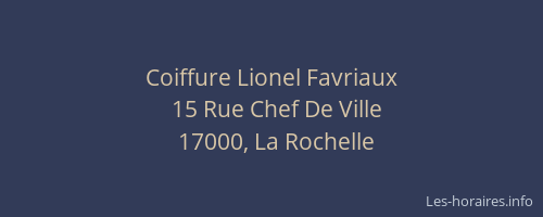 Coiffure Lionel Favriaux
