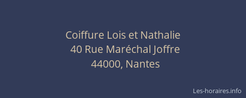 Coiffure Lois et Nathalie
