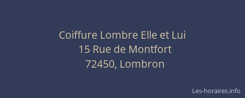 Coiffure Lombre Elle et Lui