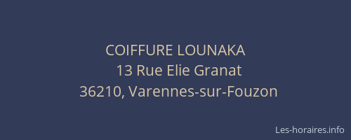 COIFFURE LOUNAKA