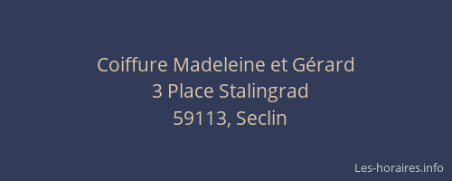 Coiffure Madeleine et Gérard