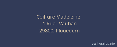 Coiffure Madeleine