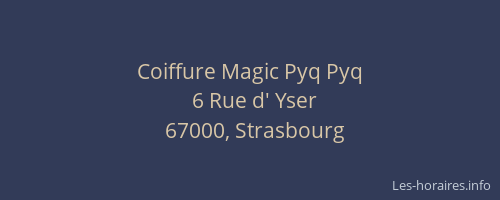 Coiffure Magic Pyq Pyq