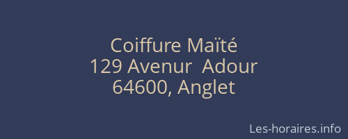 Coiffure Maïté