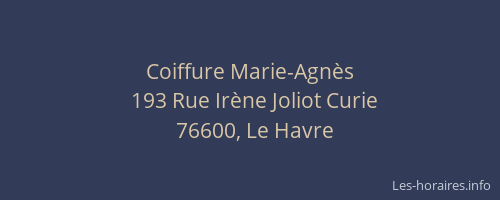 Coiffure Marie-Agnès
