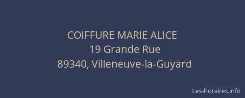 COIFFURE MARIE ALICE