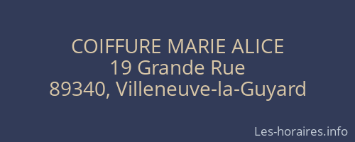 COIFFURE MARIE ALICE