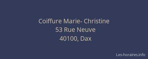 Coiffure Marie- Christine