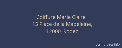 Coiffure Marie Claire