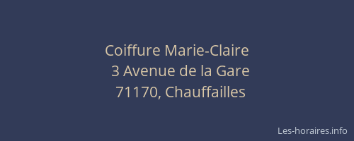 Coiffure Marie-Claire