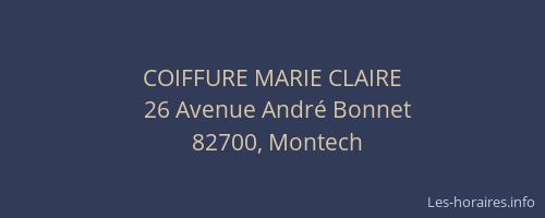 COIFFURE MARIE CLAIRE