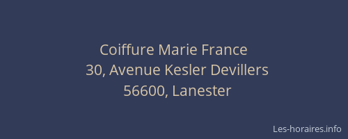 Coiffure Marie France