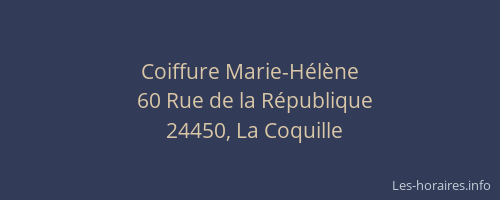 Coiffure Marie-H&eacute;l&egrave;ne