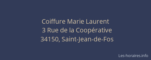 Coiffure Marie Laurent