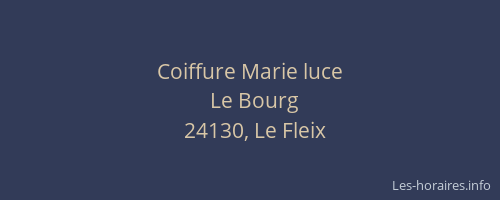 Coiffure Marie luce