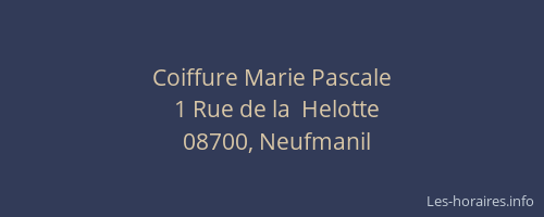 Coiffure Marie Pascale