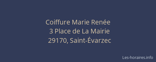 Coiffure Marie Ren&eacute;e
