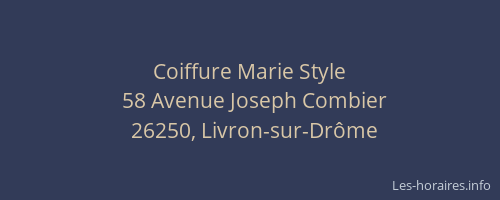 Coiffure Marie Style