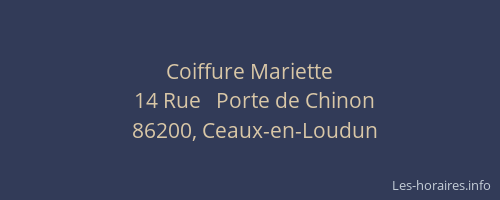 Coiffure Mariette