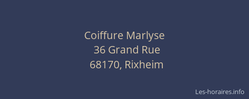 Coiffure Marlyse