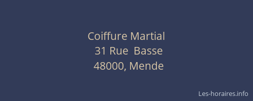 Coiffure Martial