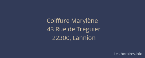 Coiffure Maryl&egrave;ne