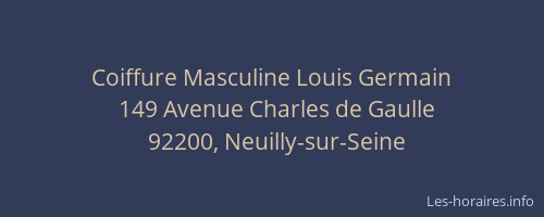 Coiffure Masculine Louis Germain