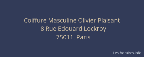 Coiffure Masculine Olivier Plaisant