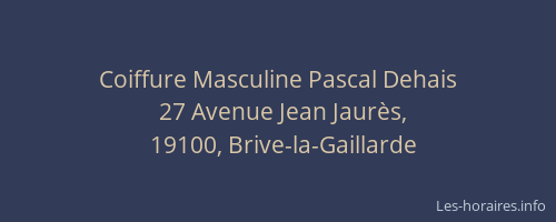 Coiffure Masculine Pascal Dehais