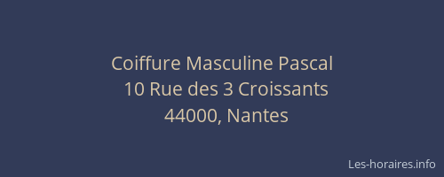 Coiffure Masculine Pascal