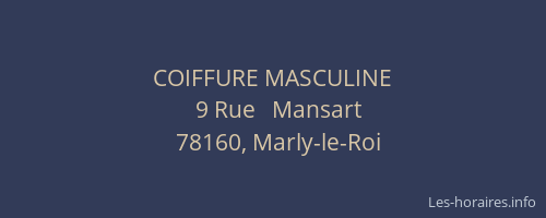 COIFFURE MASCULINE