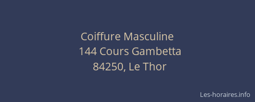 Coiffure Masculine
