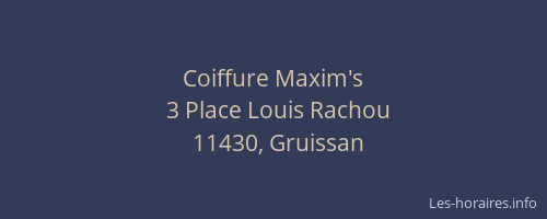 Coiffure Maxim's