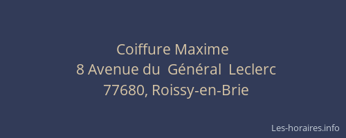 Coiffure Maxime