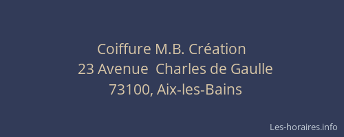 Coiffure M.B. Cr&eacute;ation