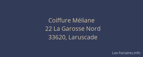Coiffure M&eacute;liane