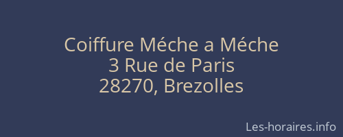 Coiffure Méche a Méche