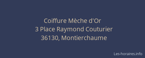 Coiffure M&egrave;che d'Or