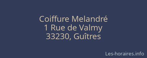 Coiffure Melandré