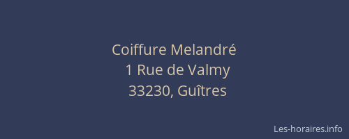 Coiffure Melandr&eacute;