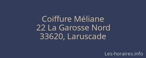 Coiffure Méliane