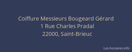 Coiffure Messieurs Bougeard Gérard