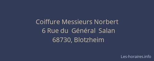 Coiffure Messieurs Norbert