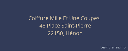 Coiffure Mille Et Une Coupes
