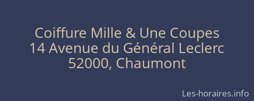 Coiffure Mille & Une Coupes
