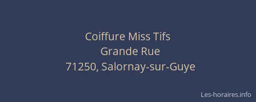Coiffure Miss Tifs
