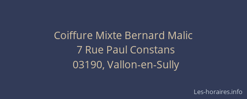 Coiffure Mixte Bernard Malic