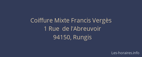 Coiffure Mixte Francis Vergès